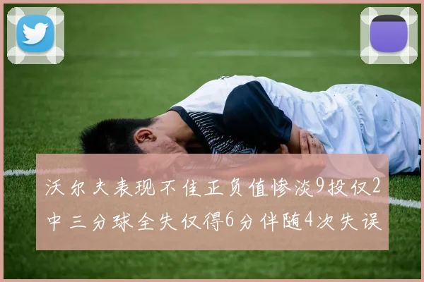 沃尔夫表现不佳正负值惨淡9投仅2中三分球全失仅得6分伴随4次失误